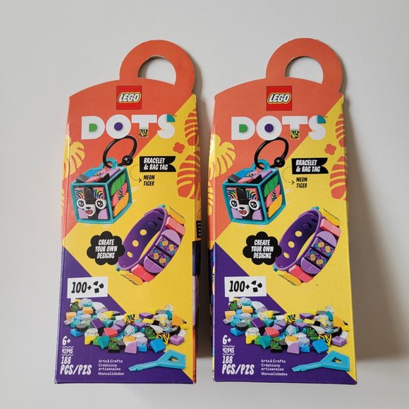 Lego Other - 2x Neon Tiger Bracelet & Bag Tag - brand new sealed